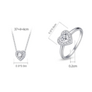 CONJUNTO COLAR + ANEL SILVER HEART PRATAS 925