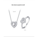 CONJUNTO COLAR + ANEL SILVER HEART PRATAS 925