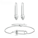 CONJUNTO 2 PEÇAS PULSEIRA E BRINCO PRATAS 925